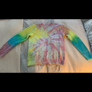 Polo Ralph Lauren Tie Dye Cable Knit Sweater
